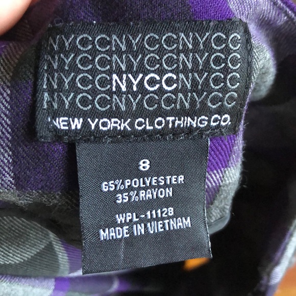 NYCC Plaid Yoked A-Line Below Knee Skirt - Picture 8 of 9